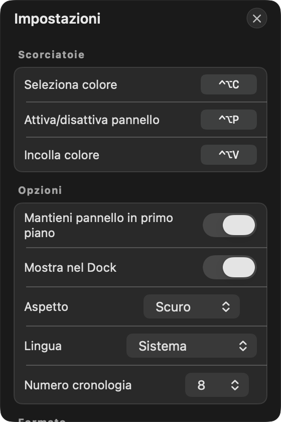 Impostazioni